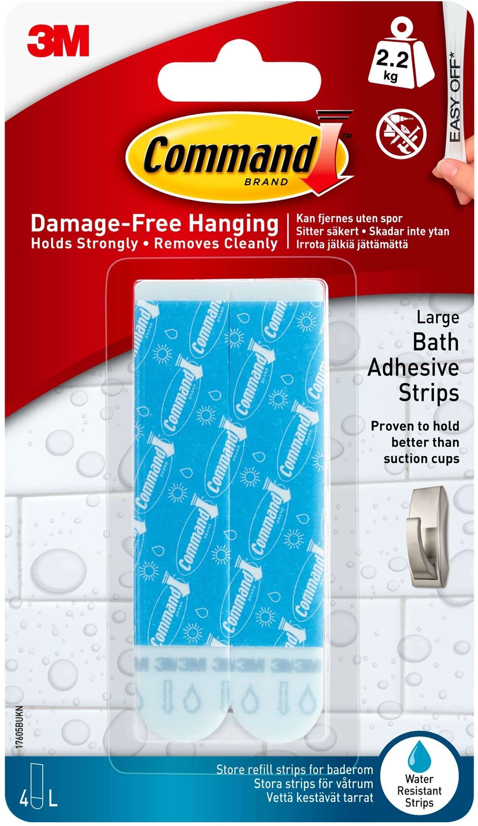 3M Command Store Vandbestandige Refillstrips til Vådrum (17023B) 3M Command Store Vandbestandige Refillstrips til Vådrum (17023B)