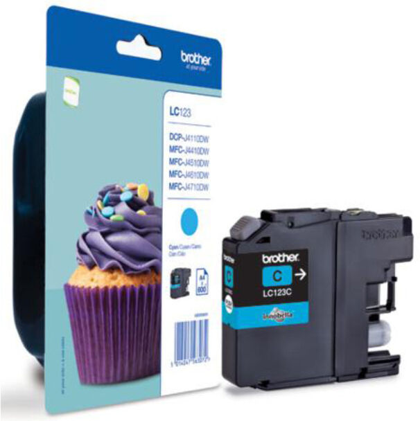 Brother LC123 C, Cyan blækpatron, Original Brother LC123 C, Cyan blækpatron, Original