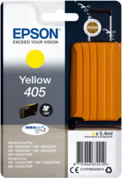 Epson T405 Y blækpatron - C13T05G44010 Original - Gul 5,4 ml Epson T405 Y blækpatron - C13T05G44010 Original - Gul 5,4 ml