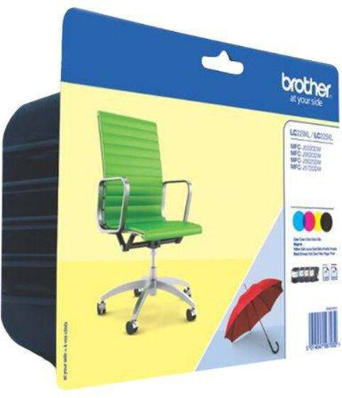 Brother LC 229 XL combo pack 4 stk blækpatron - LC229XLVALBPDR Original - BK/C/M/Y 6000 sider Brother LC 229 XL combo pack 4 stk blækpatron - LC229XLVALBPDR Original - BK/C/M/Y 6000 sider