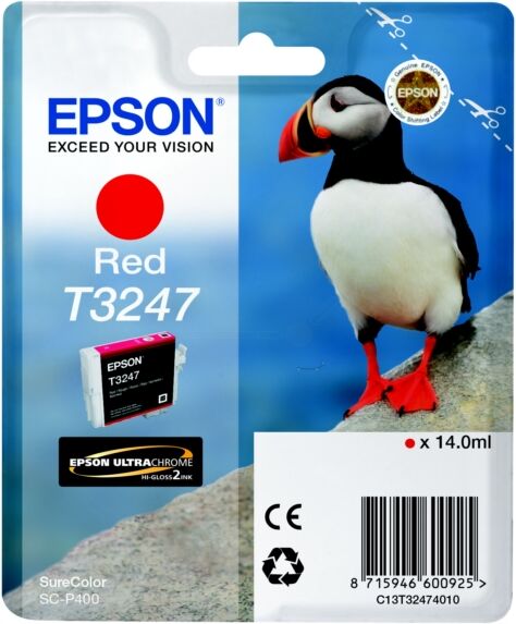Epson T3247 R - C13T32474010 Original - Rød 14 ml Epson T3247 R - C13T32474010 Original - Rød 14 ml
