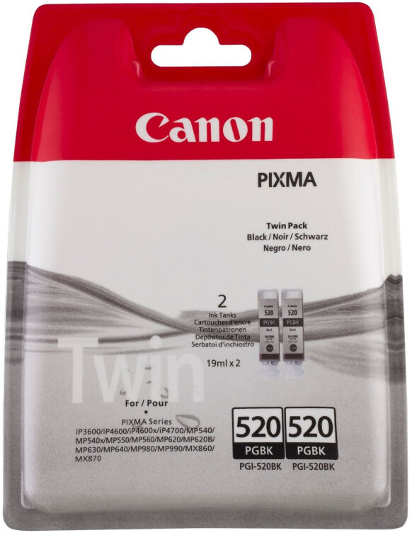 Canon PGI-520 combo pack 2 stk - 2932B012 Original - Sort 38 ml Canon PGI-520 combo pack 2 stk - 2932B012 Original - Sort 38 ml