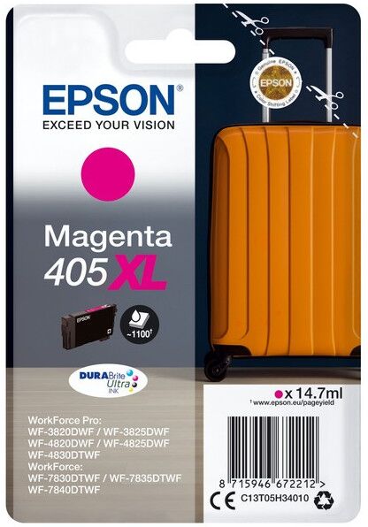 Epson T405 XL M blækpatron - C13T05H34010 Original - Magenta 14,7 ml