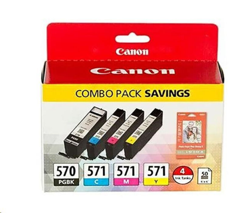 Canon CLI 571 w/o alarm combo pack 4 stk blækpatron - Original - BK/C/M/Y 28 ml Canon CLI 571 w/o alarm combo pack 4 stk blækpatron - Original - BK/C/M/Y 28 ml