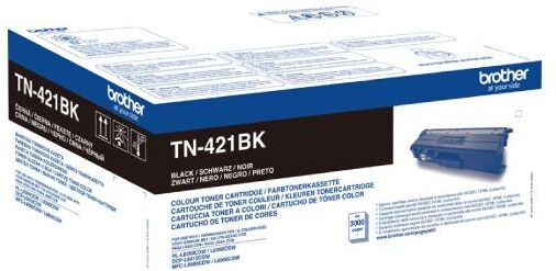 Brother TN 421 BK lasertoner - TN421BK Original - Sort 3000 sider Brother TN 421 BK lasertoner - TN421BK Original - Sort 3000 sider
