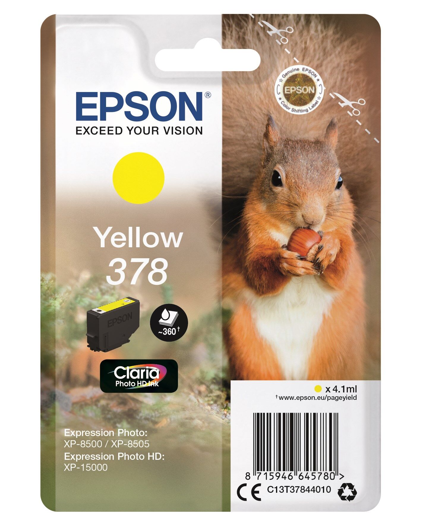 Epson T378 - C13T37844010 Original - Gul 4,1 ml