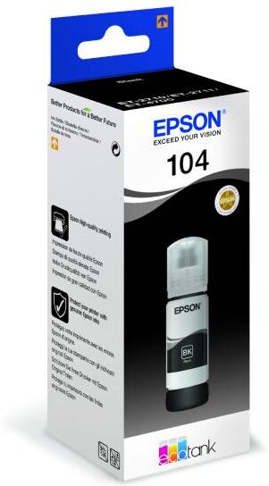 Epson T104 BK EcoTank blækpatron - C13T00P140 Original - Sort 70 ml Epson T104 BK EcoTank blækpatron - C13T00P140 Original - Sort 70 ml
