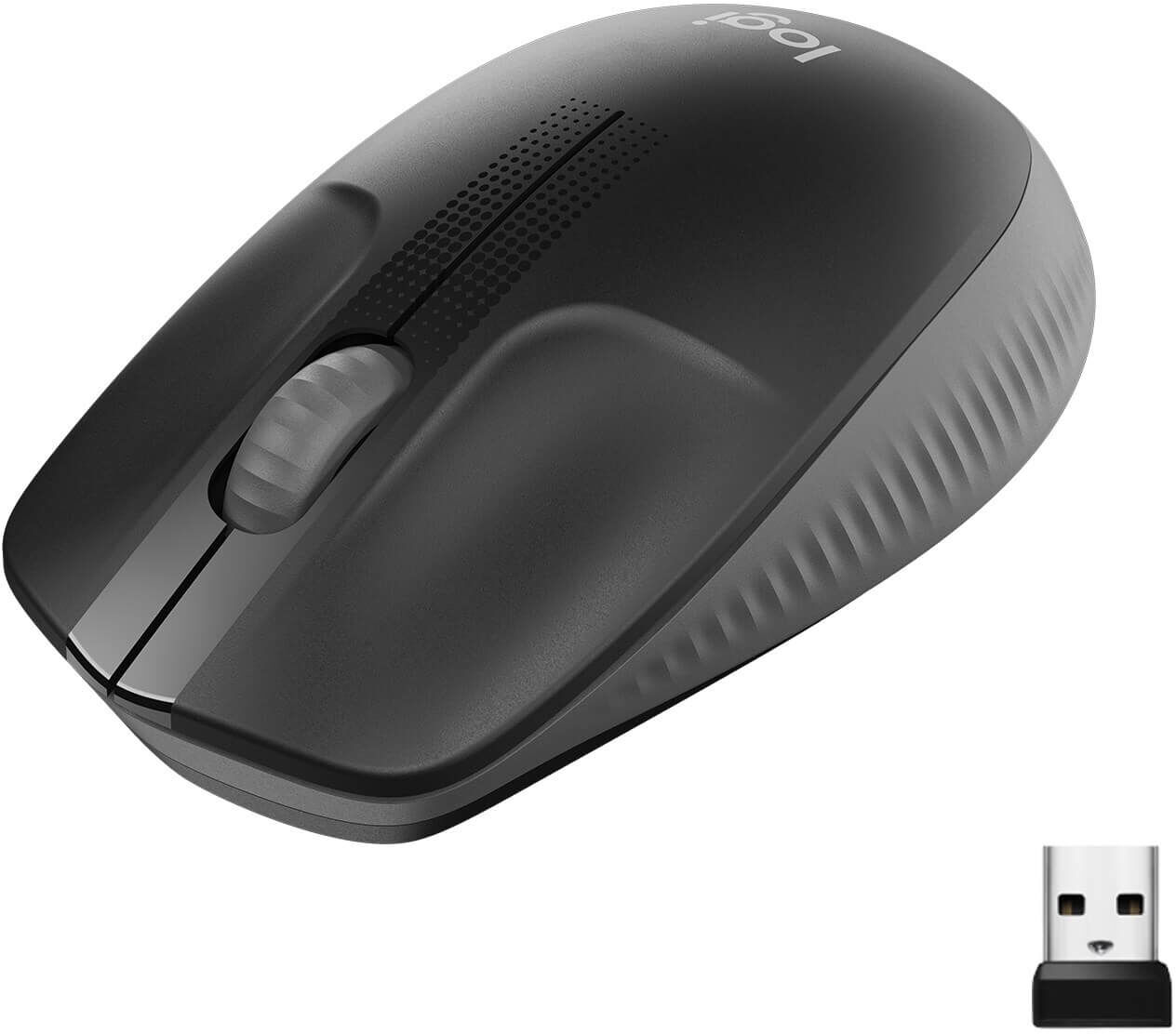 Logitech M190 Full-size wireless mouse, Charcoal Logitech M190 Full-size wireless mouse, Charcoal