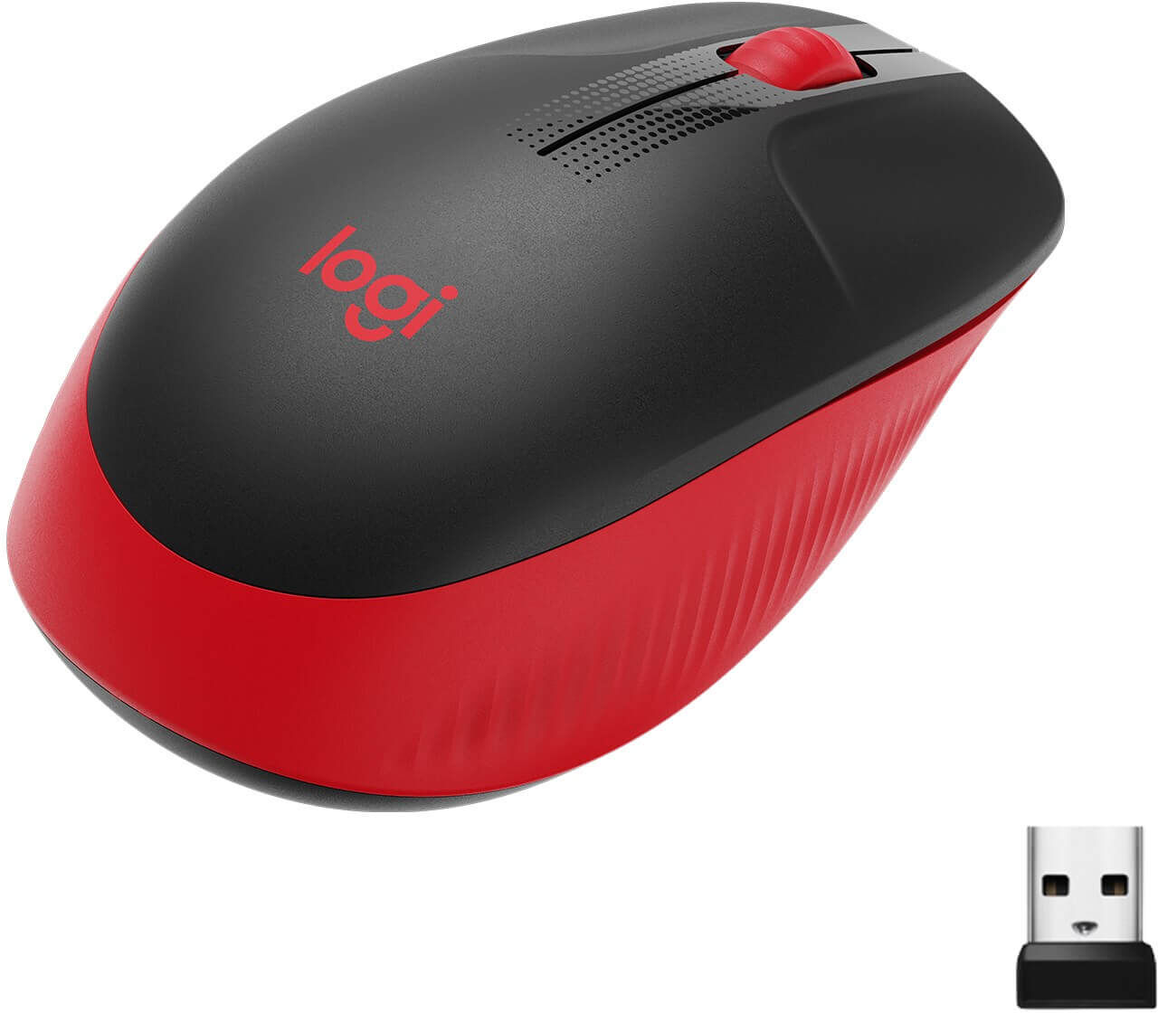 Logitech M190 Full-size wireless mouse, Red Logitech M190 Full-size wireless mouse, Red