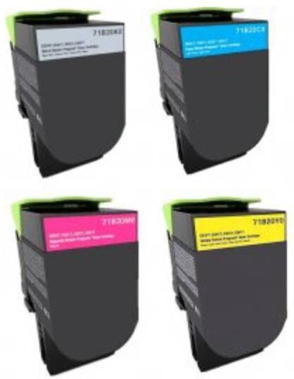 Lexmark CS317/CS417 combo pack 4 stk Lasertoner - Kompatibel - BK/C/M/Y 9900 sider Lexmark CS317/CS417 combo pack 4 stk Lasertoner - Kompatibel - BK/C/M/Y 9900 sider