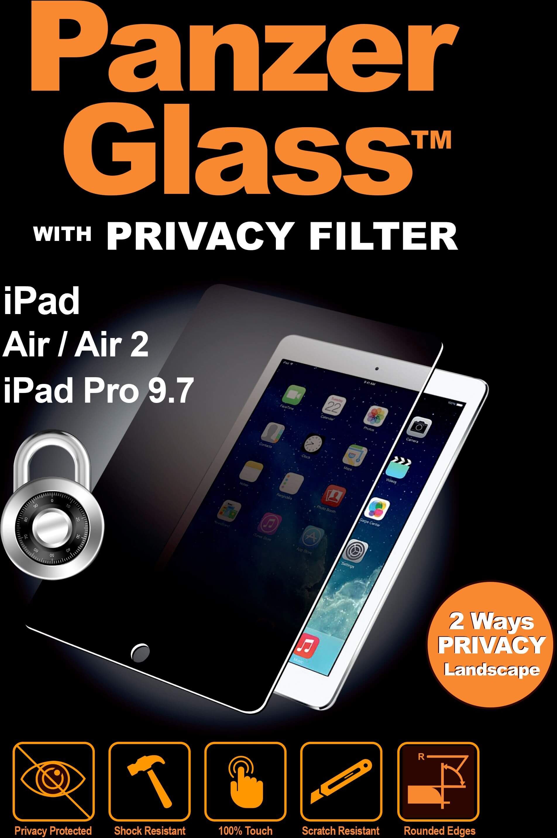 Apple PanzerGlass iPad Air 1/2/Pro 9,7 Privacy Apple PanzerGlass iPad Air 1/2/Pro 9,7 Privacy