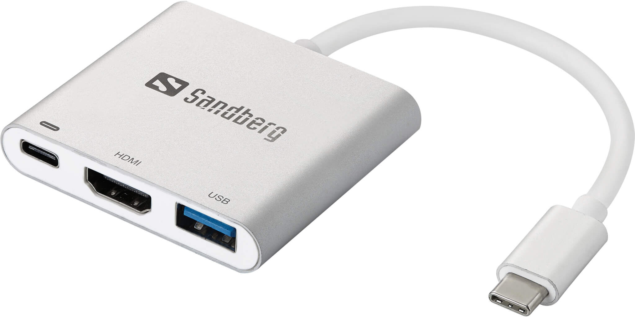 Sandberg cUSB-C Mini Dock HDMI+USB, Hvid Sandberg cUSB-C Mini Dock HDMI+USB, Hvid
