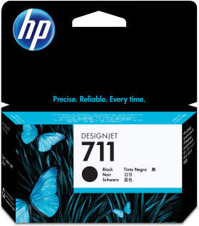 HP 711 BK (CZ129A) Sort blækpatron, Original, 38 ml HP 711 BK (CZ129A) Sort blækpatron, Original, 38 ml