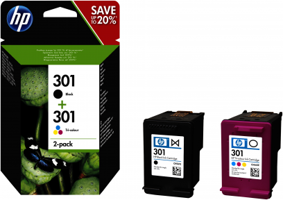 HP 301 combo pack 2 stk - N9J72AE Original - 6 ml HP 301 combo pack 2 stk - N9J72AE Original - 6 ml