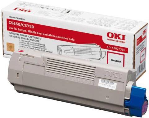 Oki C 5650/5750 M lasertoner - 43872306 Original - Magenta 2000 sider Oki C 5650/5750 M lasertoner - 43872306 Original - Magenta 2000 sider
