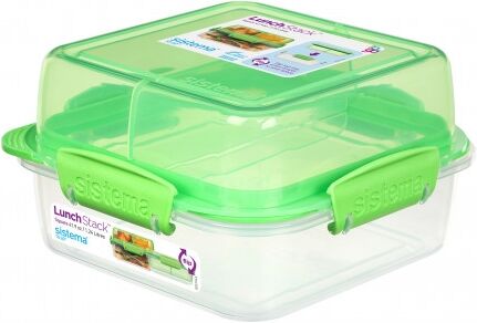 Sistema - Lunch Stack Square - Opdelt flip madkasse Sistema - Lunch Stack Square - Opdelt flip madkasse