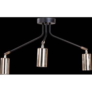 Euluna Orbit loftlampe, sort/guld, 3 lyskilder