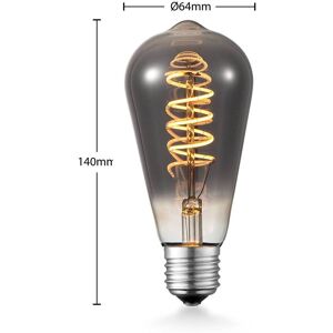 Lucande LED-pære E27 ST64 4 W 1.800 K, dæmp, titan