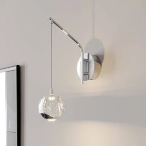 Lucande LED-væglampe Hayley, kromfarvet, glas, 34 cm høj