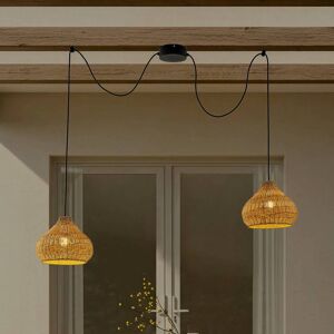 Lucande udendørs hængelampe Taniola, 2 lyskilder, beige, rattan, IP44 Taniola Lucande, dæmpbar, Lyst træ, Træ, Herregårds/rustik Lucande udendørs hængelampe Taniola, 2 lyskilder, beige, rattan, IP44 Taniola Lucande, dæmpbar, Lyst træ, Træ, Herregårds/rustik