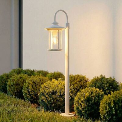 Gadelampe - vejlampe Zayn Lindby, dæmpbar, Hvid/opal, Aluminium, Antik, Lanterne Gadelampe - vejlampe Zayn Lindby, dæmpbar, Hvid/opal, Aluminium, Antik, Lanterne