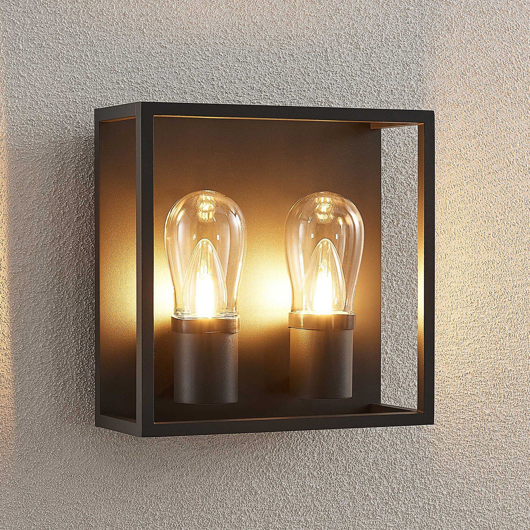 Lucande Irmgart udendørs væglampe, 2 lyskilder Lucande Irmgart udendørs væglampe, 2 lyskilder