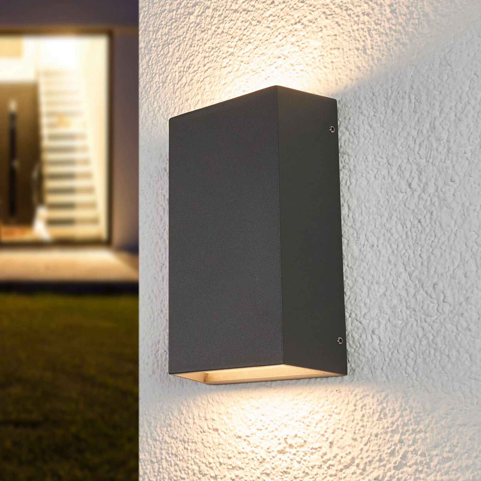 Lindby Firkantet LED udendørs væglampe Selma Lindby Firkantet LED udendørs væglampe Selma