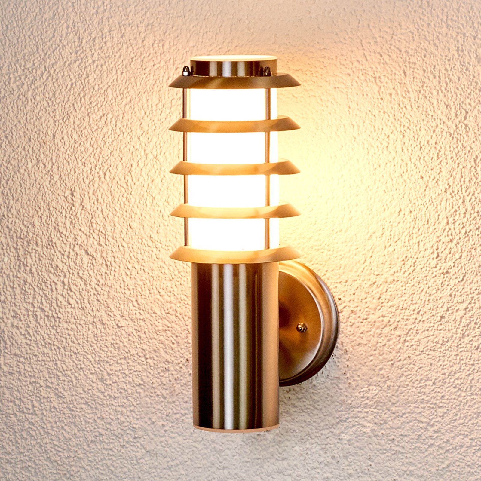 Lindby Flot udendørslampe Selina af rustfrit stål Lindby Flot udendørslampe Selina af rustfrit stål