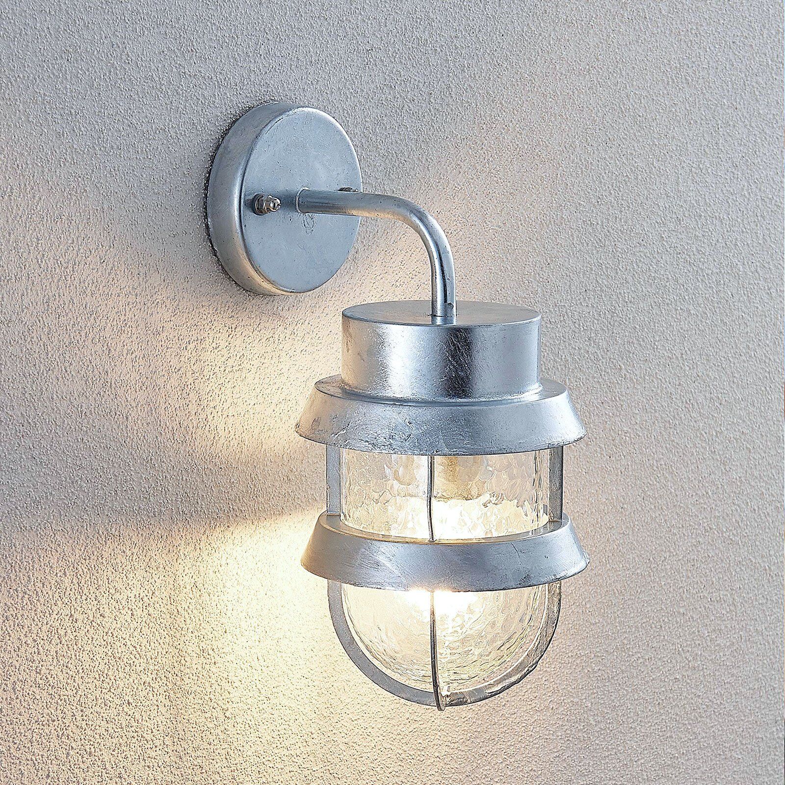 Lindby Udendørs væglampe Alvaro i sølv saltvandsresistent Lindby Udendørs væglampe Alvaro i sølv saltvandsresistent