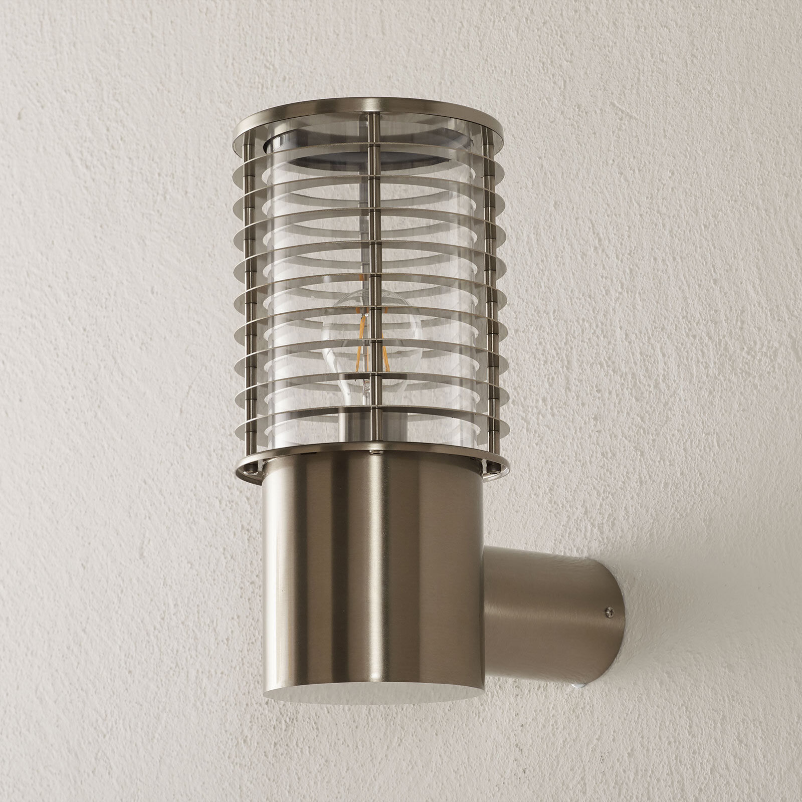 Lampenwelt.com Blændfri udendørs væglampe Finnegan, rustfrit stål Lampenwelt.com Blændfri udendørs væglampe Finnegan, rustfrit stål