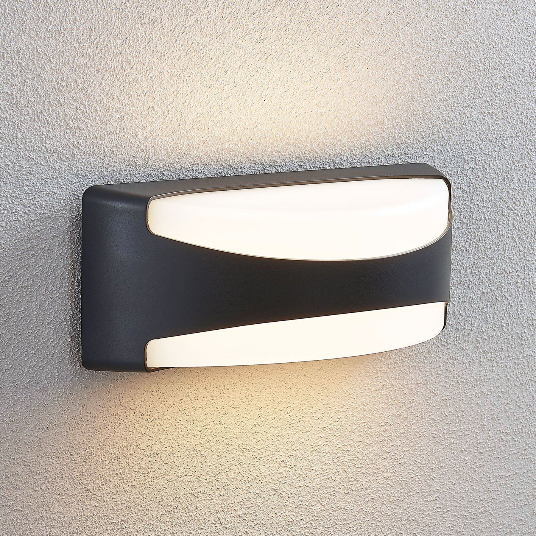 Lindby Udendørs LED-væglampe Neven, IP65, mørkegrå Lindby Udendørs LED-væglampe Neven, IP65, mørkegrå