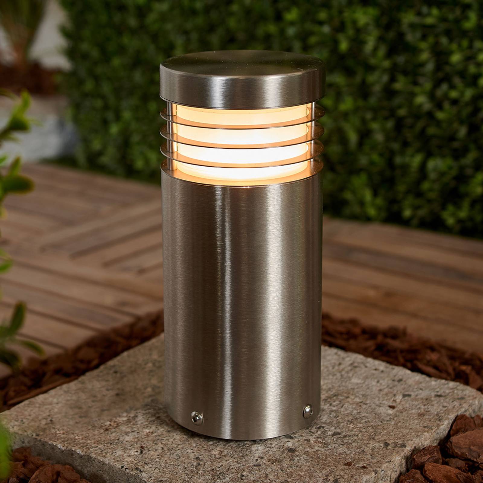 Arcchio Sokkelampe Caramia, stål, saltvandsresistent Arcchio Sokkelampe Caramia, stål, saltvandsresistent