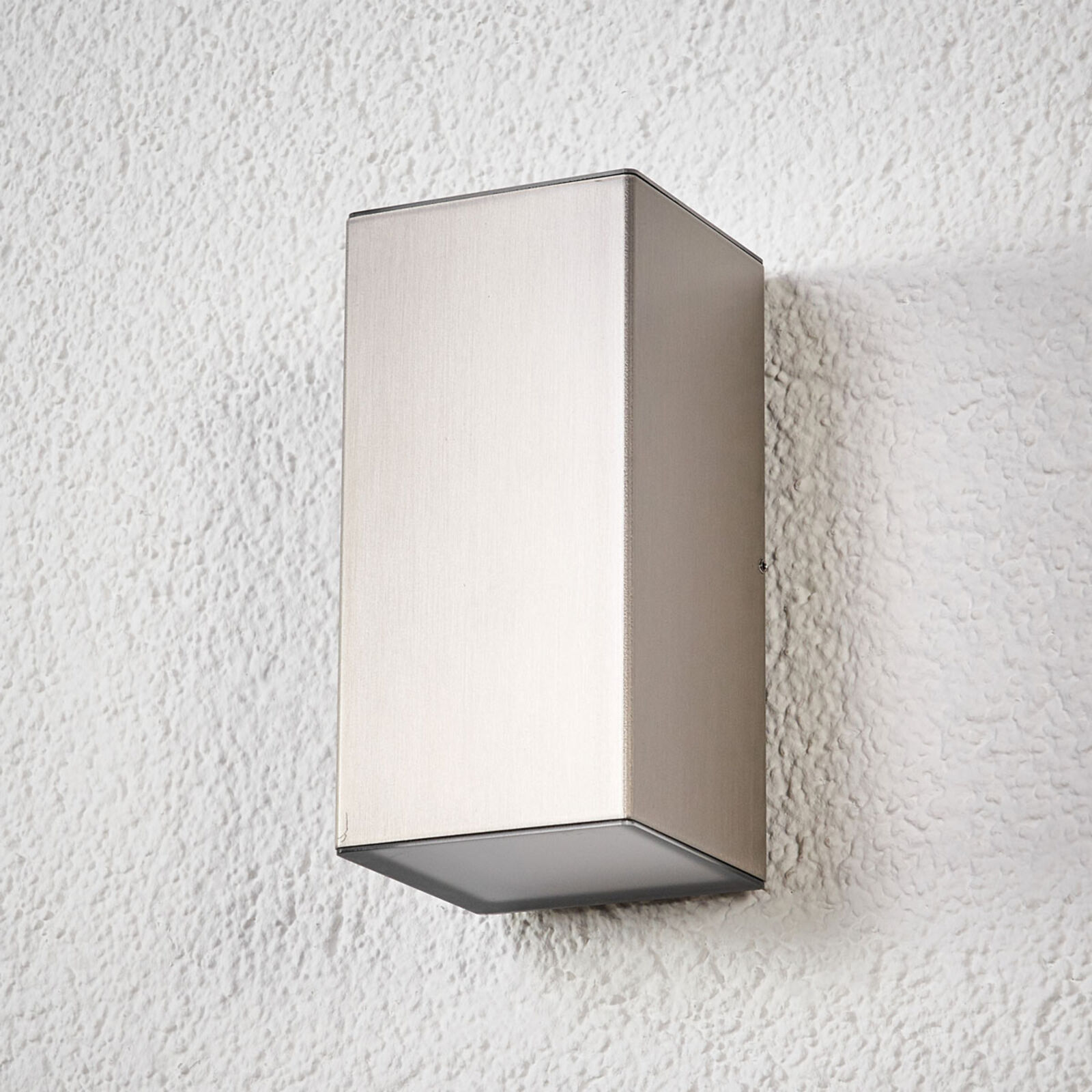Lucande Jana udendørs LED-væglampe rustfrit stål 16 x 8 cm Lucande Jana udendørs LED-væglampe rustfrit stål 16 x 8 cm