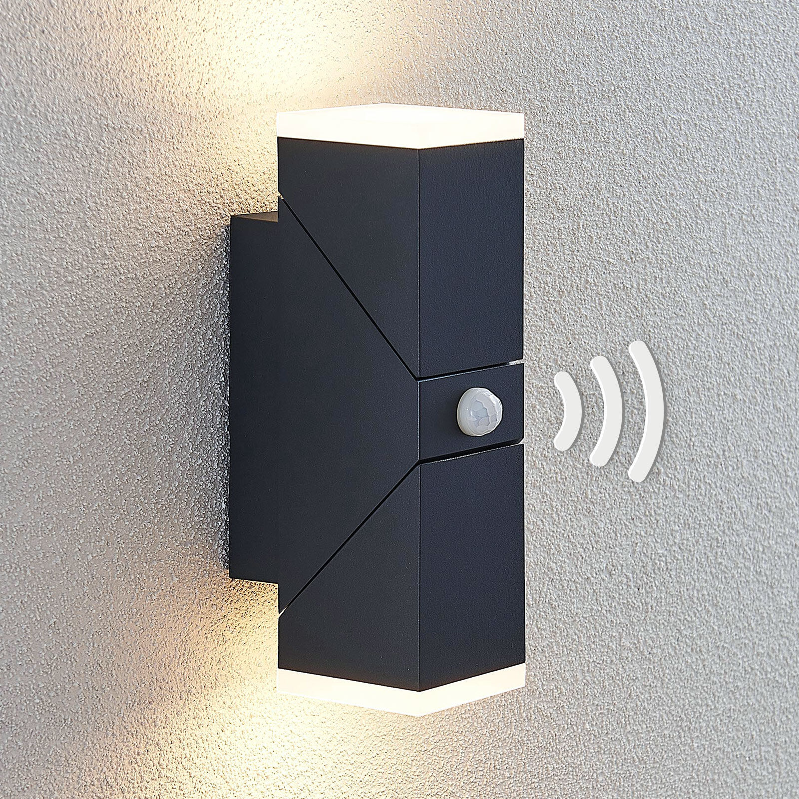 Lindby Udendørs LED-væglampe Sally, 2 lyskilde med sensor Lindby Udendørs LED-væglampe Sally, 2 lyskilde med sensor