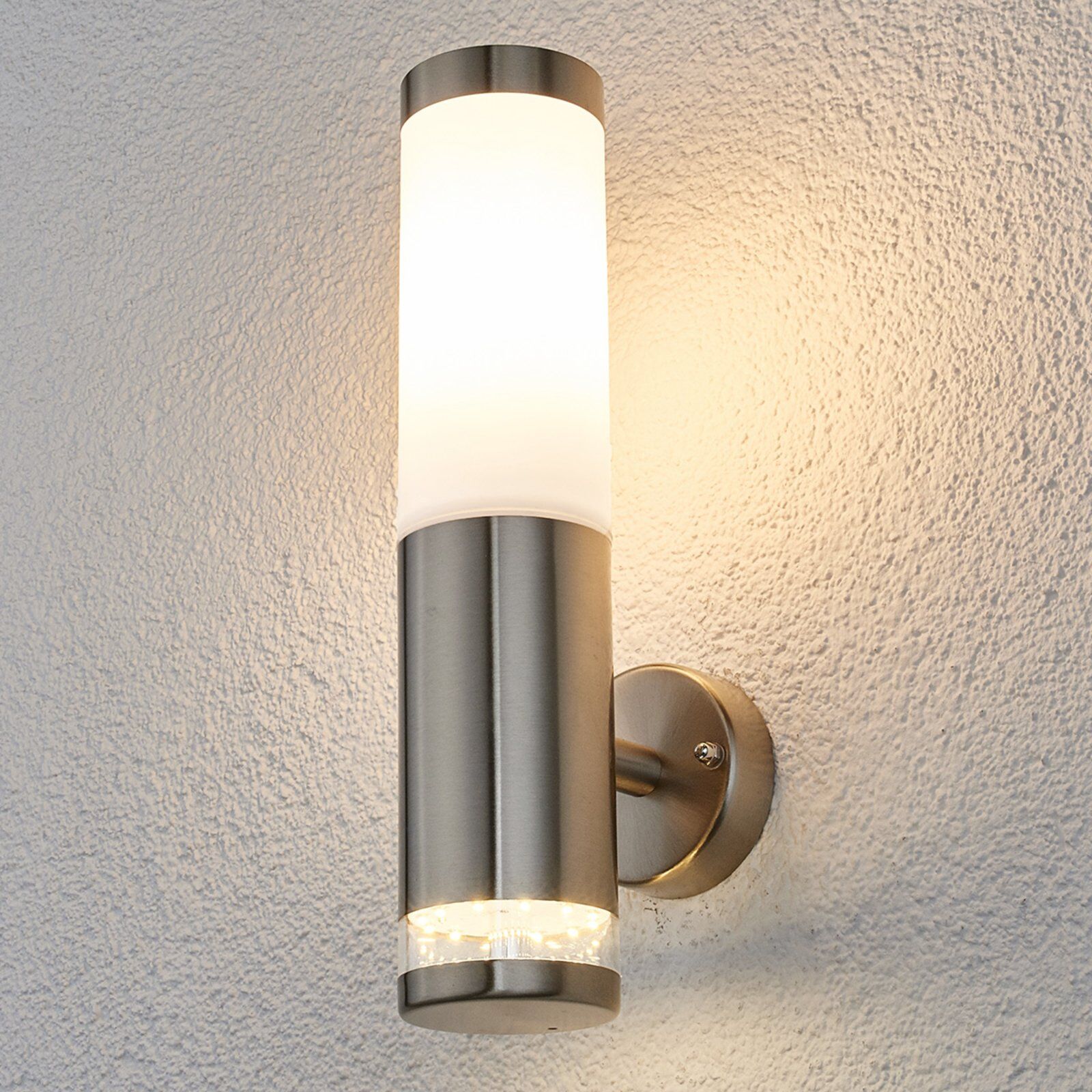 Lindby Binka - udendørs væglampe i rustfrit stål Lindby Binka - udendørs væglampe i rustfrit stål