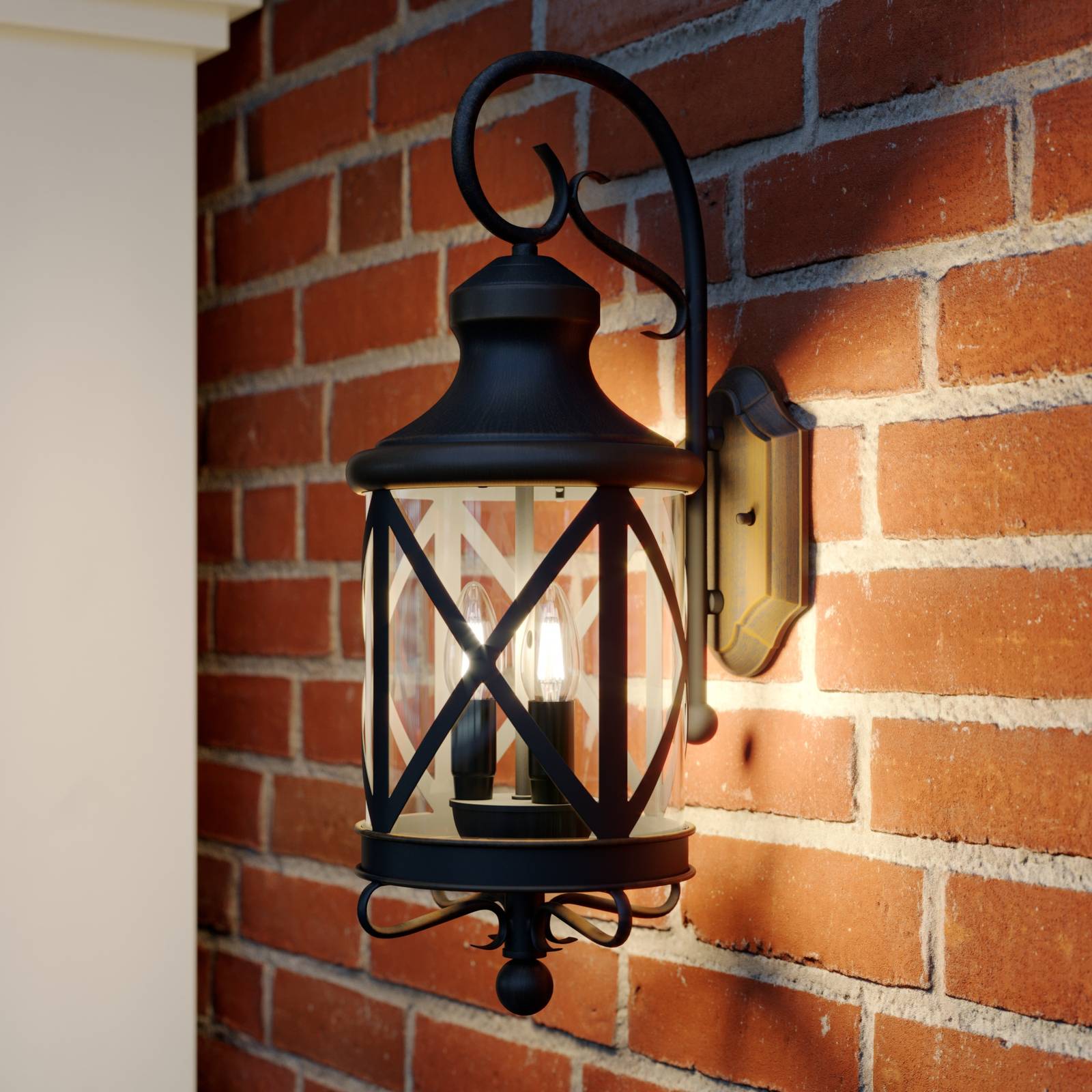 Lucande Marcellino udendørs væglampe, rustfarvet Lucande Marcellino udendørs væglampe, rustfarvet