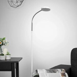 Lindby LED-gulvlampe Milow, hvid, 140 cm høj, fodkontakt