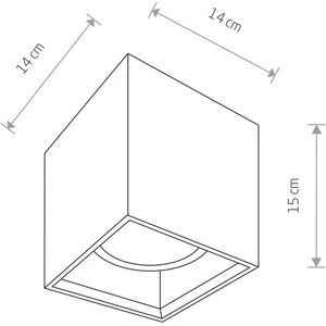 Euluna Bold M downlight af beton, 14 x 14 cm