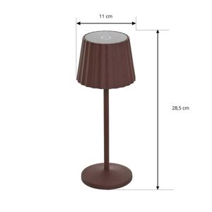 Lindby genopladelig LED-bordlampe Esali, rustbrun, sæt med 3 stk