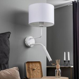 Euluna Hotel Plus-væglampe med læselampe, hvid