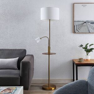 Lindby Aovan gulvlampe med hylde og USB, bronze