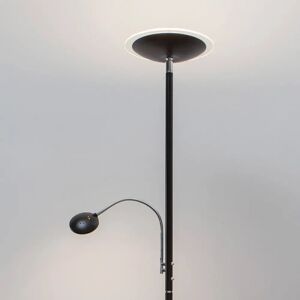 Lindby LED-uplight Malea med læsearm, sort