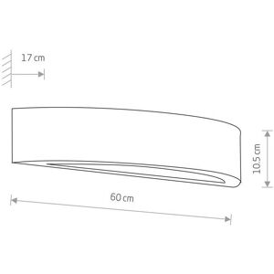 Euluna Gipsy væglampe, up/down, halvrund, bredde 60 cm