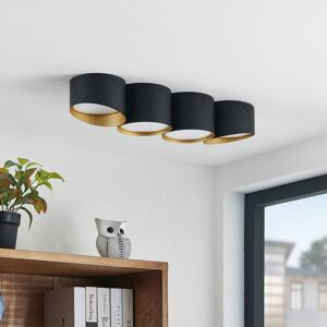 Lindby Kianush loftlampe, 4 lyskilder, lang, sort