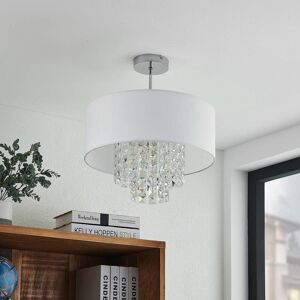 Lindby Estera loftlampe med drapering, hvid