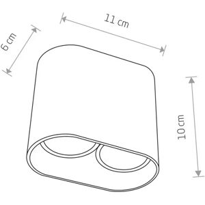 Euluna Pag downlight i oval form, 2 lyskilder, hvidt