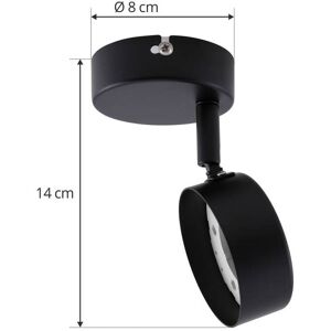 Lindby Jyla spotlight, sort, linse, 4.200 K, 1-lampe