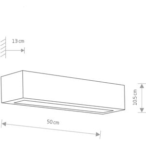 Euluna Gipsy væglampe af gips up/down kantet, bredde 50cm