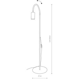 Euluna Eye Flex gulvlampe med fleksibel arm, hvid