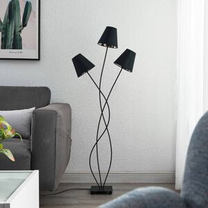 Lindby Komalie gulvlampe, 3 lyskilder, sort